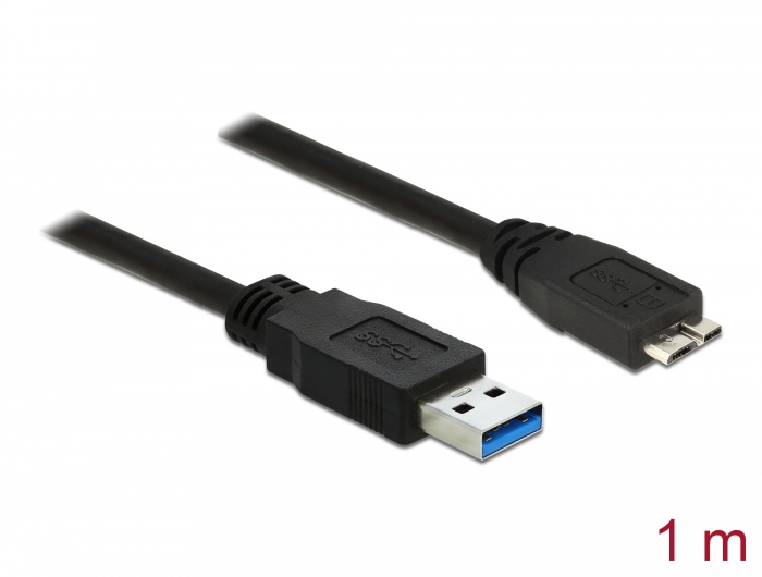 Delock Kabel USB 3.0 Typ-A Stecker > USB 3.0 Typ Micro-B Stecker 1,0 m schwarz #1 