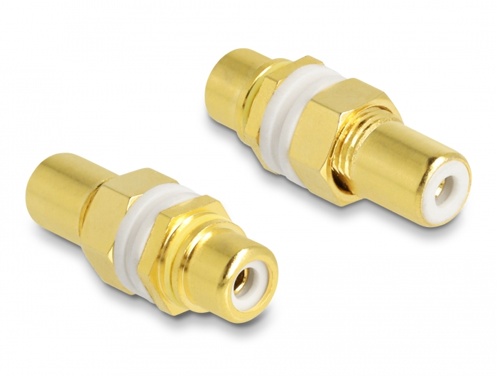 Delock Audio Adapter Cinch Buchse zu Buchse zum Einbau, Farbring weiß #1 