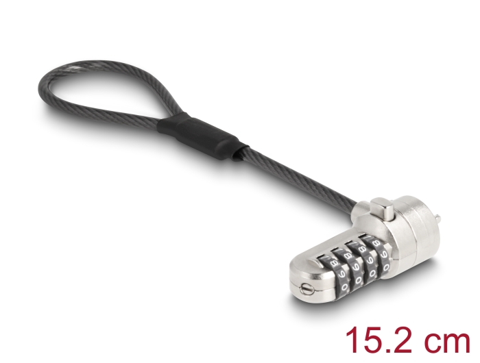 Navilock Notebook Sicherungskabel mit Zahlenschloss 15,2 cm für Kensington Slot 3 x 7 mm #1 