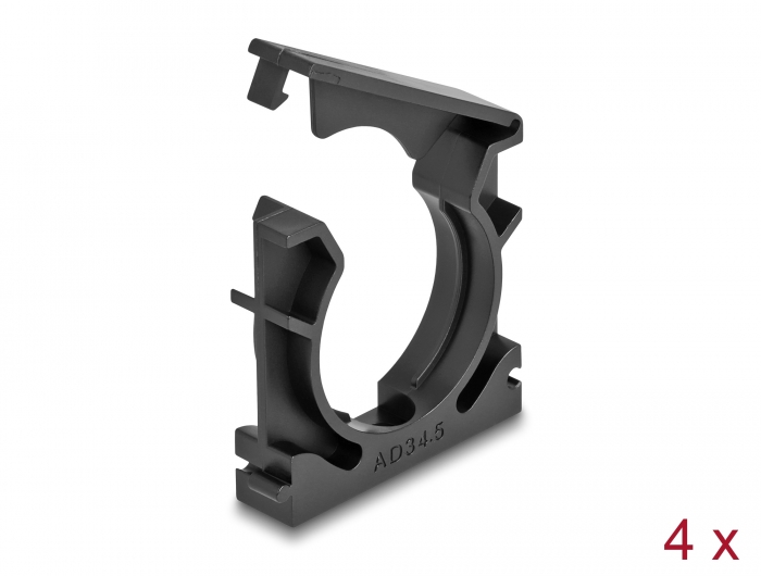 Delock Kabelschlauchhalter mit Verschlussclip 34,5 mm 4 Stück schwarz #1 