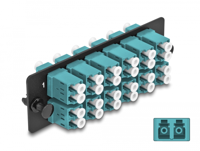Delock LWL Adapter Panel LC Duplex OM4 12 Port aqua #1 