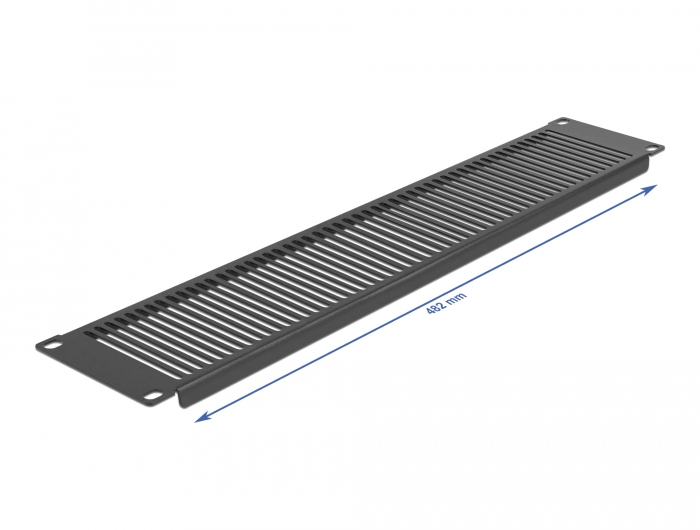 Delock 19″ Netzwerkschrank Panel mit Lüftungsschlitzen vertikal 2 HE schwarz #2 