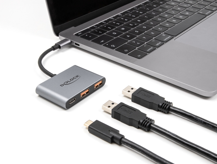 Delock 3 Port USB Hub 10 Gbps mit USB Type-C™ zu 1 x USB Type-C™ + 2 x USB Typ-A #2 