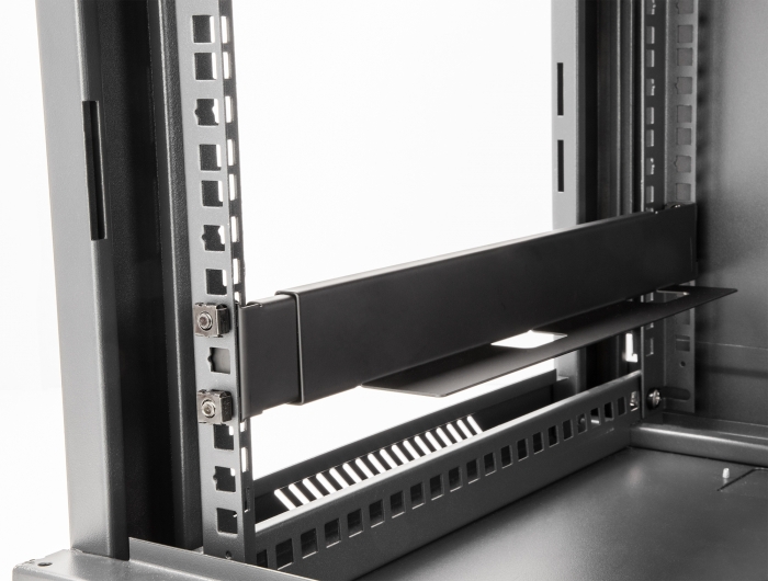 Delock 19″ Tragschiene längenverstellbar 368 - 600 mm für Netzwerkschrank 1 HE schwarz 2 Stück #5 