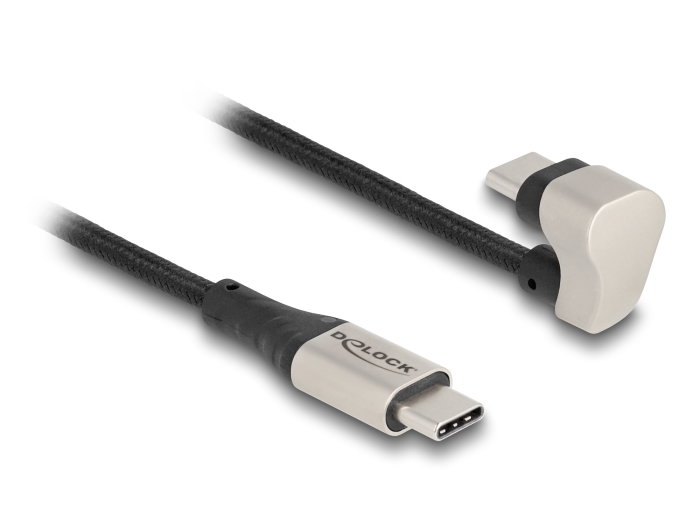 Delock USB 2.0 Kabel USB Type-C™ Stecker zu Stecker 180° gewinkelt 1 m PD 3.0 60 W #5 