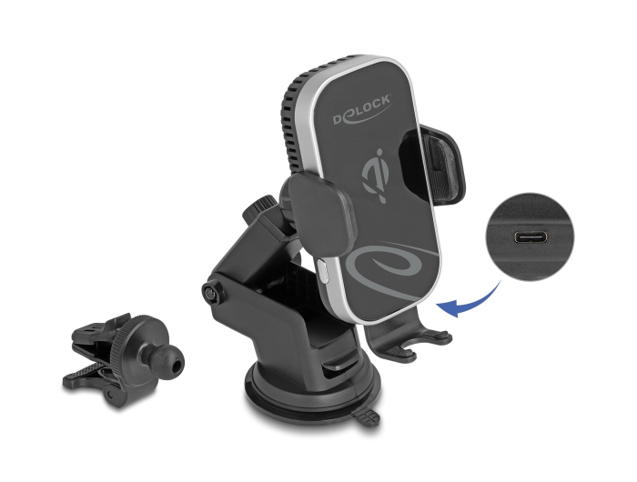 Delock Wireless Car Charger Smartphone Halterung mit Ladefunktion und Kühlung 15 W - Qi #1 