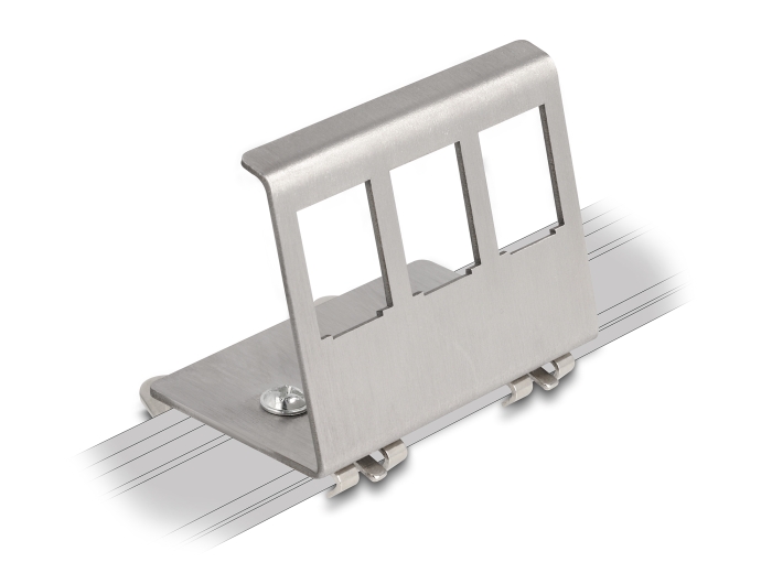 Delock Keystone Metall Halterung 3 Port für Hutschiene #3 