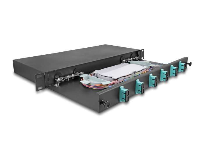 Delock 19″ LWL Spleißbox 6 x SC Duplex OM3 1HE komplett bestückt #3 