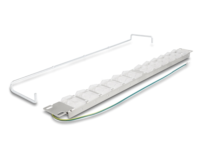 Delock 19″ Keystone Patchpanel mit 24 neigbaren Ports und Entlastungsschiene #3 