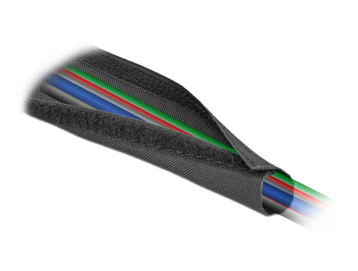 Delock Gewebeschlauch mit Klettverschluss hitzebeständig 5 m x 20 mm schwarz #3 