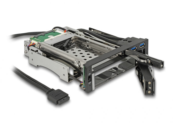Delock 5.25″ Wechselrahmen für 1 x 2.5″ + 1 x 3.5″ SATA HDD + 2 x USB 3.0 Ports #2 