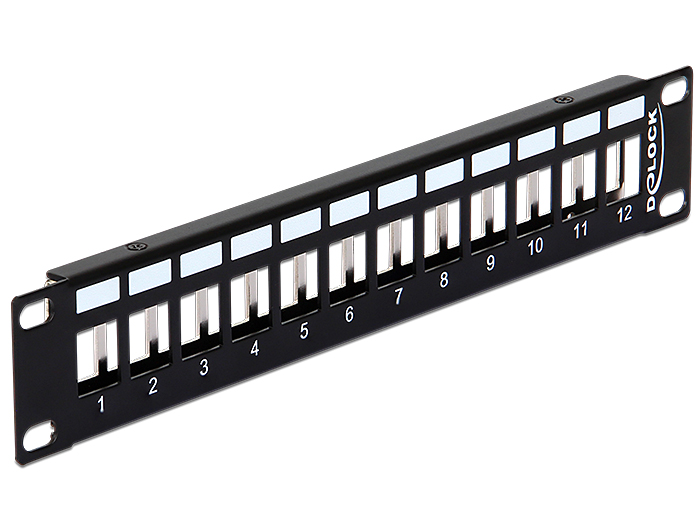 Delock 10″ Keystone Patchpanel 12 Port Metall schwarz #1 