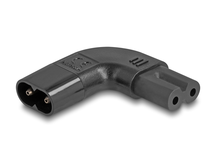 Delock Netzadapter IEC 60320 - C8 auf C7, Stecker / Buchse, 2,5 A, 90° links / rechts gewinkelt #1 