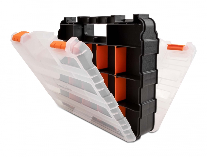 Delock Sortimentsbox mit 34 Fächern 320 x 270 x 80 mm orange / schwarz #3 