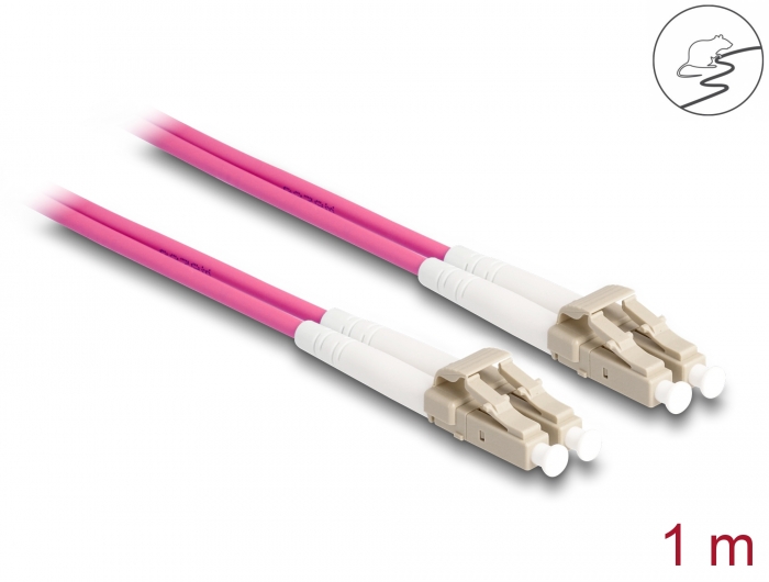 Delock LWL Kabel mit Metallarmierung LC Duplex zu LC Duplex Multimode OM4 1 m #1 