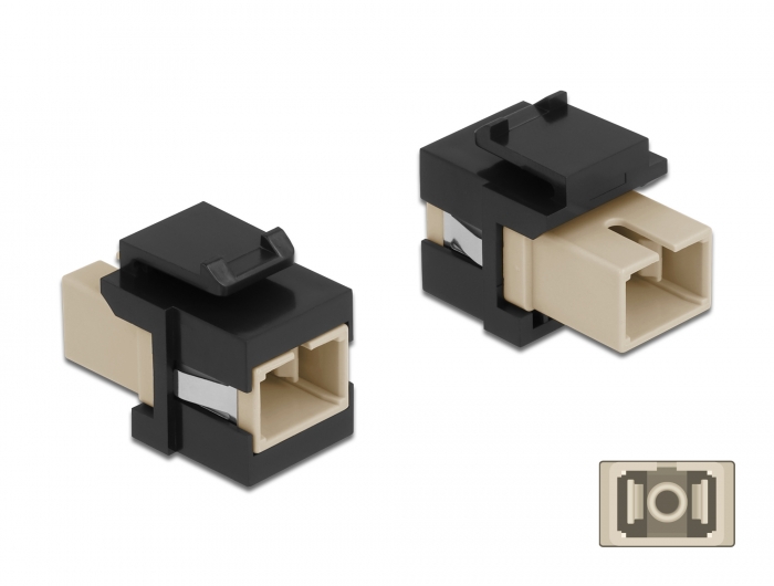Delock Keystone Modul SC Simplex Buchse zu SC Simplex Buchse beige / schwarz #1 