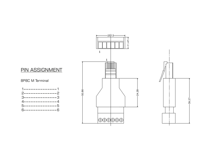 Delock RJ12 Stecker zu Terminalblock Adapter 6 Pin 2-teilig #3 