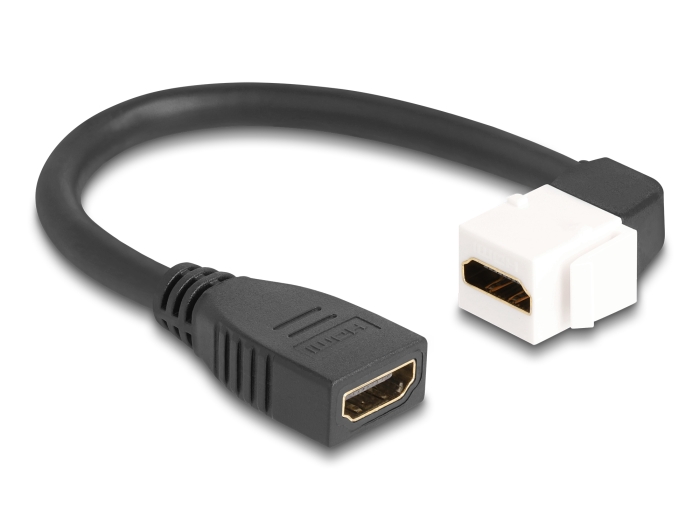 Delock Keystone Modul Kabel HDMI Buchse zu Buchse 90° gewinkelt 8K 60 Hz 20 cm schwarz #2 