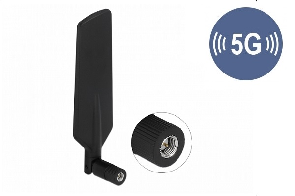 Delock 5G LTE Antenne SMA Stecker -1 - 3 dBi omnidirektional drehbar mit Kippgelenk schwarz #2 
