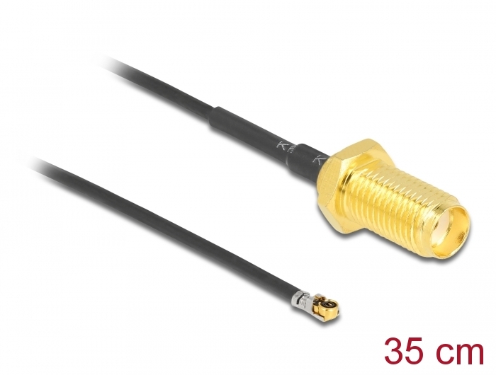 Delock Antennenkabel SMA Buchse zum Einbau zu I-PEX Inc., MHF® 4L LK Stecker 1.37 35 cm Gewindelänge 10 mm #1 
