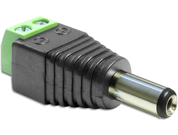 Delock Adapter DC 5,5 x 2,5 mm Stecker > Terminalblock 2 Pin #1 