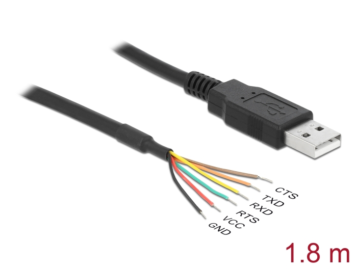 Delock USB 2.0 zu Seriell TTL Konverter mit 6 offenen Kabelenden 1,8 m (5 V) #1 