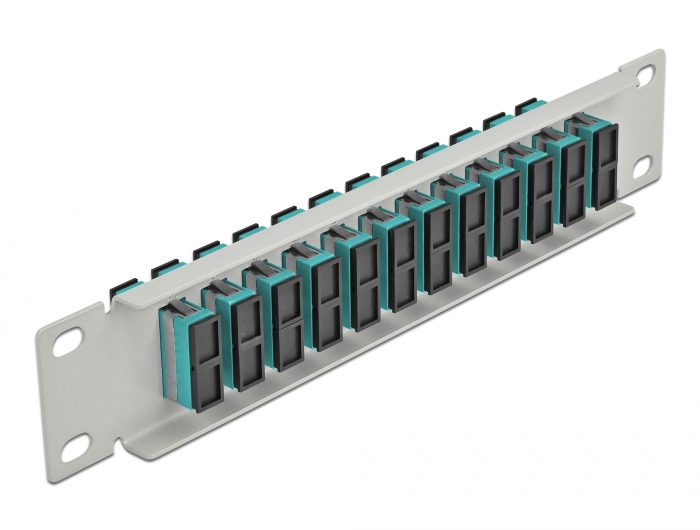 Delock 10″ LWL Patchpanel 12 Port SC Duplex aqua 1 HE grau #2 