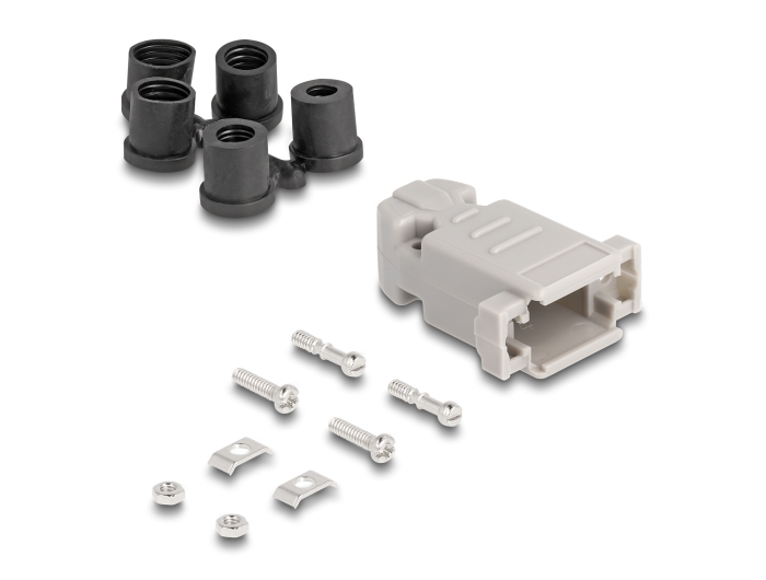 Delock Gehäuse für D-Sub 9 Pin Stecker / Buchse mit Gummidichtungen #1 