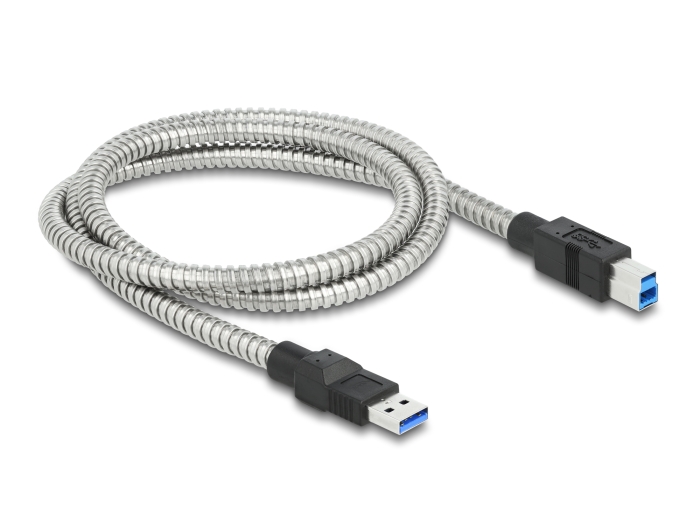Delock USB 3.2 Gen 1 Kabel Typ-A Stecker zu Typ-B Stecker mit Metallmantel 1 m #2 