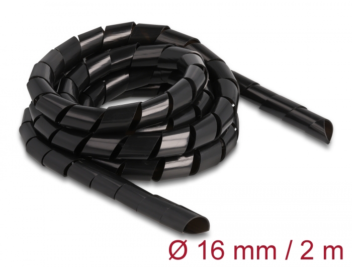 Delock Spiralschlauch flexibel 2 m x 16 mm schwarz #1 