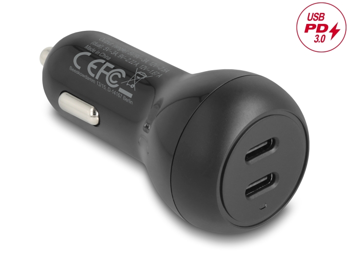 Delock Kfz Ladeadapter 2 x USB Type-C™ PD 3.0 mit 40 W #1 