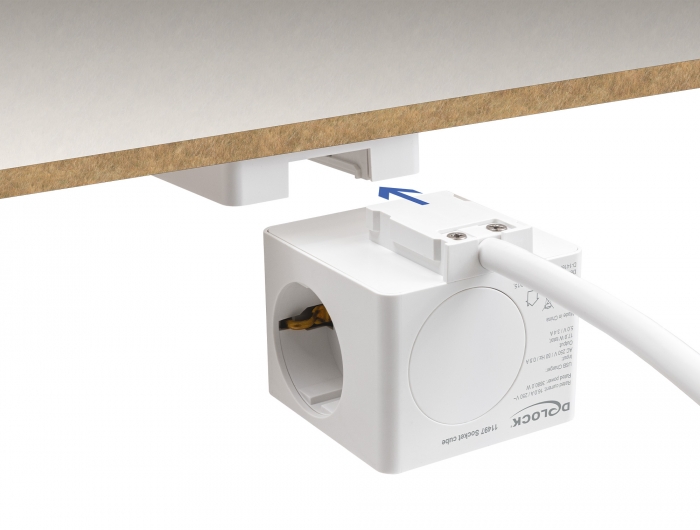 Delock Steckdosenwürfel mit Verlängerungskabel 3-fach mit Kindersicherung und USB Ladegerät, 1,5 m Kabel, weiß #6 