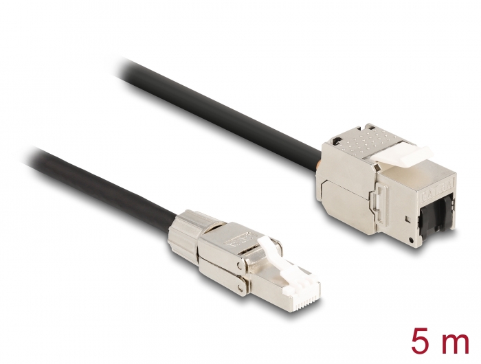 Delock Kabel RJ45 Stecker feldkonfektionierbar zu Keystone Modul RJ45 Buchse Cat.6A 5 m #1 