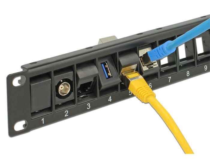 Delock 19″ Keystone Patchpanel 24 Port drehbar schwarz #2 