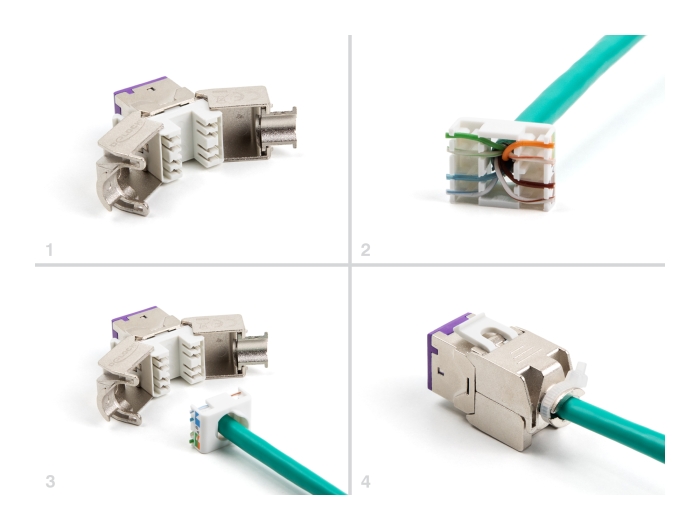 Delock Keystone Modul RJ45 Buchse zu LSA Cat.6A werkzeugfrei violett Set 10 Stück #5 