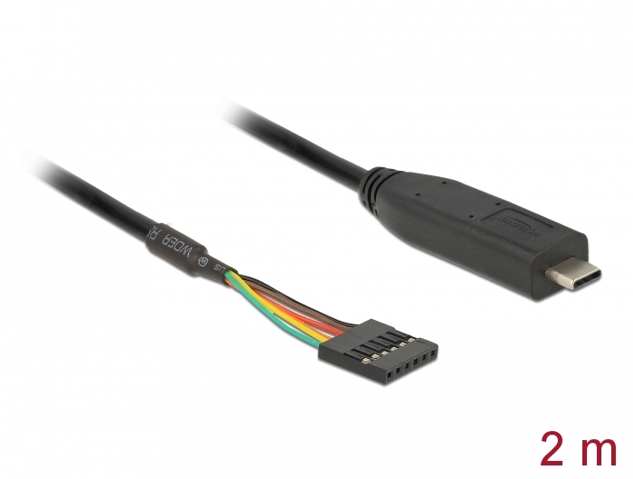 Delock Konverter USB Type-C™ 2.0 Stecker zu TTL 5 V Pfostenbuchse 6 Pin 2,0 m #1 