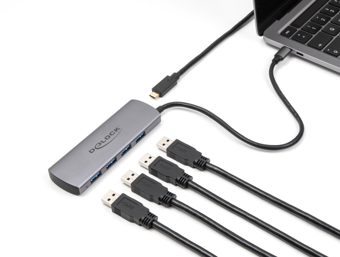 Delock USB 10 Gbps 4 Port USB Typ-A Hub mit USB Type-C™ Anschluss und zusätzlicher Strombuchse #2 
