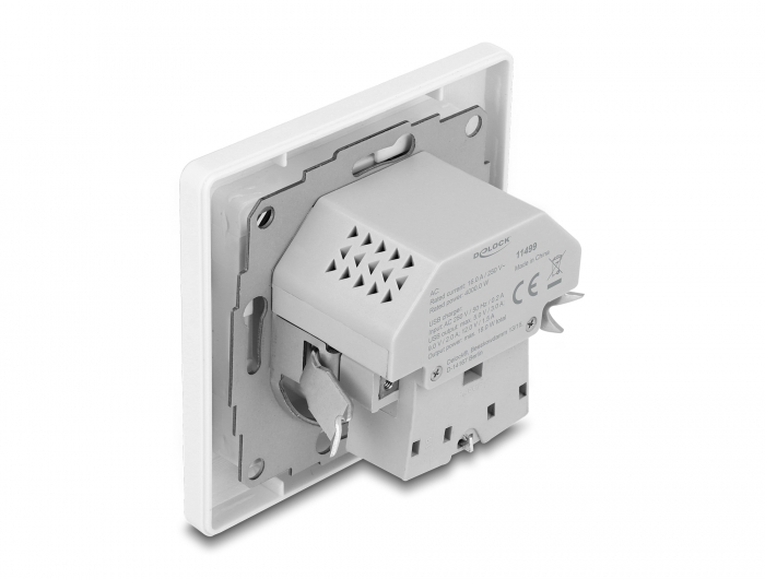 Delock Einbausteckdose mit 2 USB Ladeports, 1 x USB Typ-A und 1 x USB Type-C™ mit PD 3.0, 18 W #2 