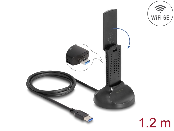 Delock Wi-Fi 6E Dualband WLAN USB Adapter AX3000 (2 x 1201 + 574 Mbps) #1 