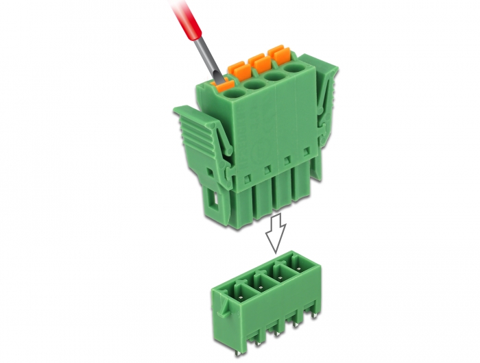 Delock Terminalblock Set für Platine 4 Pin 3,81 mm Rastermaß vertikal #1 
