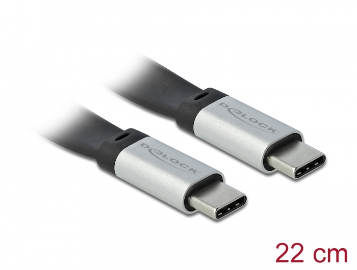 Delock USB 3.2 Gen 2 FPC Flachbandkabel USB Type-C™ zu USB Type-C™ 22 cm PD 3 A E-Marker #1 