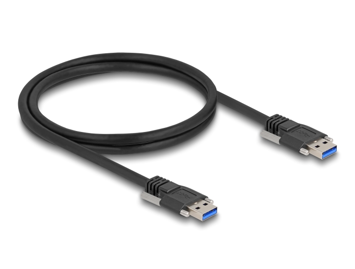 Delock USB 5 Gbps Kabel Typ-A Stecker zu Typ-A Stecker mit Schraubenabstand 19 mm / M3 Schrauben 1 m schwarz #2 