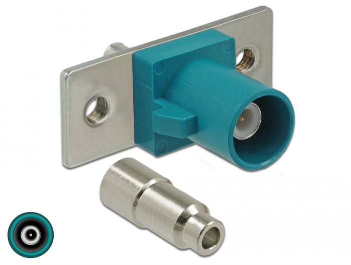 Delock FAKRA Z Stecker Federpin zum Löten 2 vorgestanzte Löcher #1 
