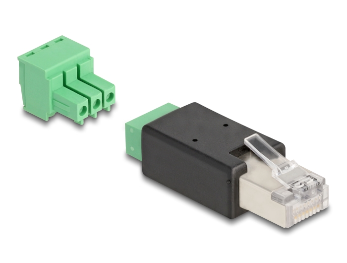 Delock RJ45 Stecker zu Terminalblock Adapter 3 Pin 2-teilig #1 