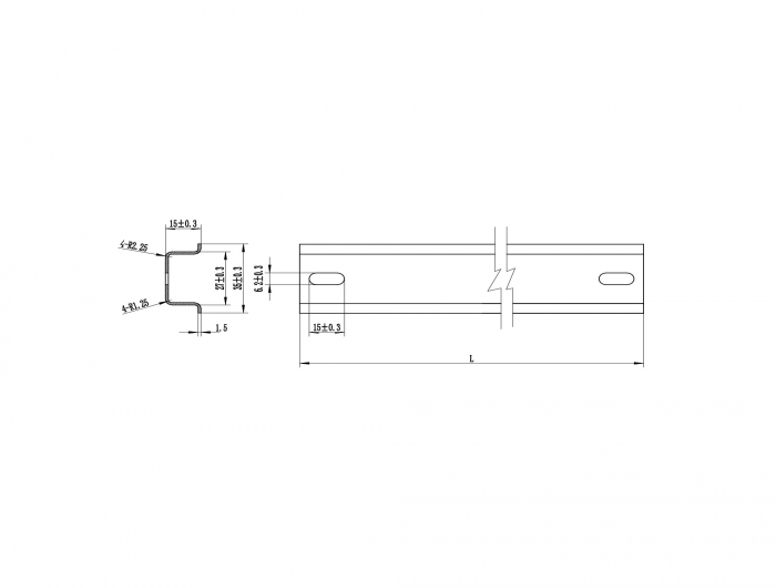 Delock Hutschiene 35 x 15 mm (25 cm) Stahl #3 