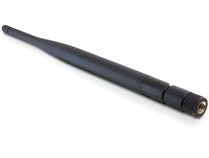 Delock WLAN 802.11 b/g/n Antenne RP-SMA Stecker 5 dBi omnidirektional mit Kippgelenk schwarz #2 