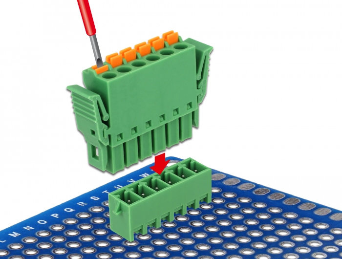 Delock Terminalblock Set für Platine 6 Pin 3,81 mm Rastermaß vertikal #6 
