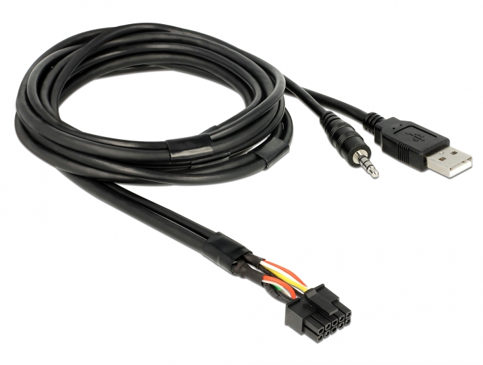 Delock Kabel USB Typ-A Stecker + 3,5 mm 4 Pin Klinkenstecker > Einbaubuchse USB Typ-A Buchse + 3,5 mm 4 Pin Klinkenbuchse (Audio) 1,5 m schwarz #3 