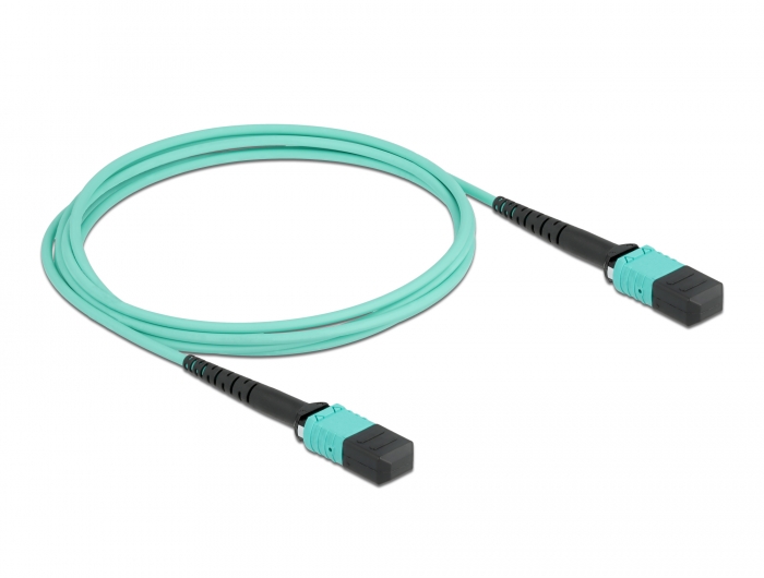 Delock LWL Kabel MPO Buchse zu MPO Buchse 12 Fasern, Polarität A, Multimode OM4, 50/125 µm, 2 m #2 