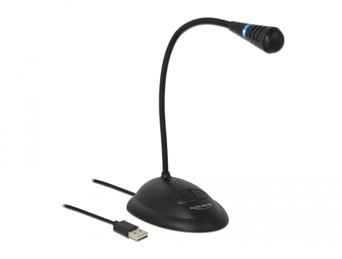 Delock USB Schwanenhals Mikrofon mit Standfuß und Mute + On / Off Taste #3 